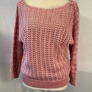 Free People lite pink 100% cotton, soft, sweater, size medium, great condition
